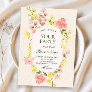Cottagecore floral garden  invitation