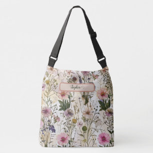 Cottagecore Floral Pattern Vintage Botanical Perso Crossbody Bag