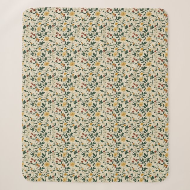 Cottagecore Floral Sherpa Blanket (Front)