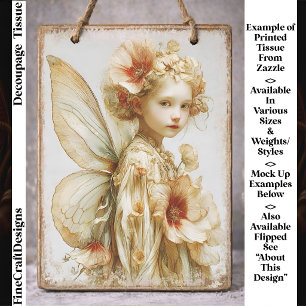 Cottagecore Flower Fairy Portrait FK1R Decoupage Tissue Paper
