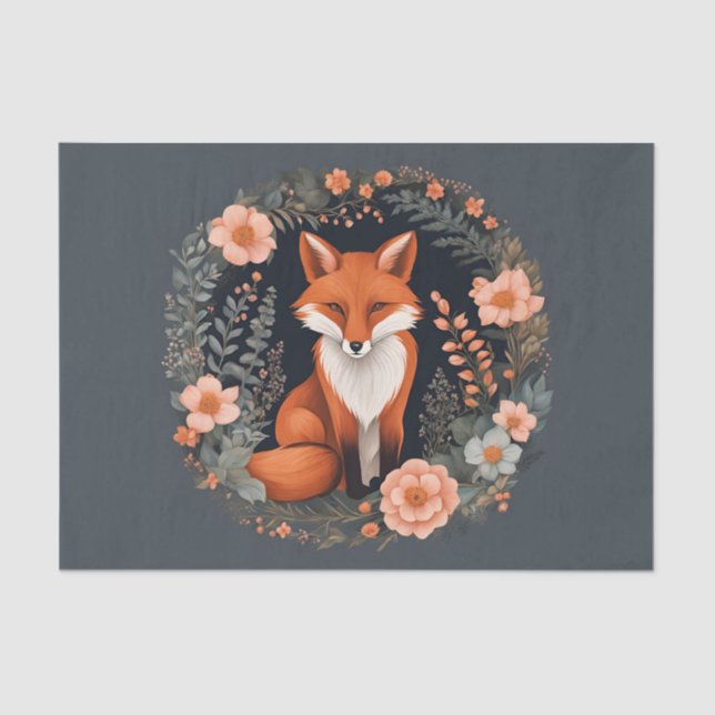 Cottagecore Fox Decoupage Tissue Paper (Front)