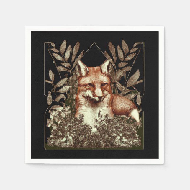 Cottagecore Fox Vintage Napkin (Front)