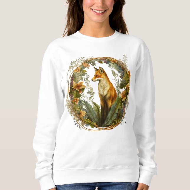 Cottagecore Fox Vintage Sweatshirt (Front)