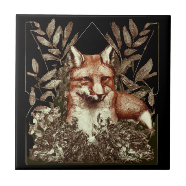 Cottagecore Fox Vintage Tile (Front)