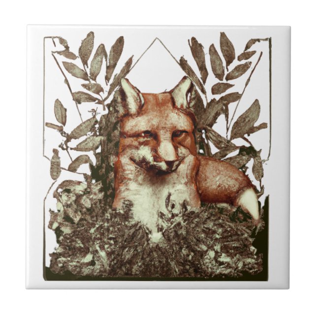 Cottagecore Fox Vintage Tile (Front)
