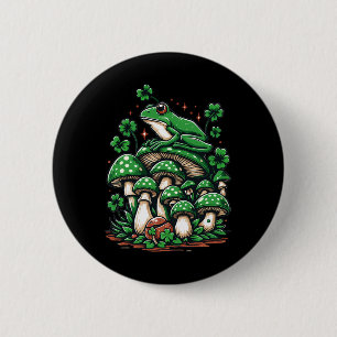 Cottagecore Frog Aesthetic Under Mushroom St Patri 6 Cm Round Badge