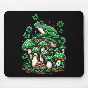 Cottagecore Frog Aesthetic Under Mushroom St Patri Mouse Pad