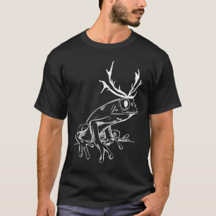 Cottagecore Frog Antlers Botanical Shroom Mycologi T-Shirt
