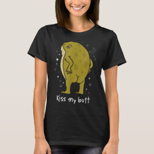 Cottagecore Frog Art Kiss My Butt Funny Frog Lover T-Shirt
