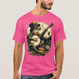 Cottagecore Frog Banjo Aesthetic Drawing Countryco T-Shirt