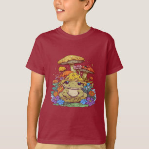 Cottagecore Frog Flowers Mushrooms T-Shirt
