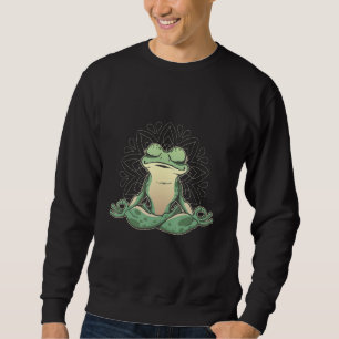 Cottagecore Frog Meditating Mushroom Celestial Boh Sweatshirt