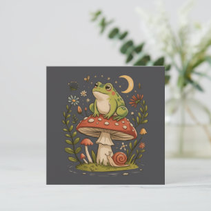 Cottagecore Frog Mushroom Toadstool Moon Forest Invitation