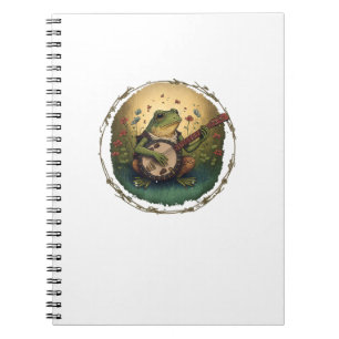 Cottagecore Frog Playing Banjo Goblincore Aestheti Notebook