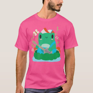 Cottagecore Frog Playing Banjo Mushroom Hat Kawaii T-Shirt