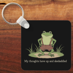 Cottagecore Frog Skedaddle Funny Sarcastic Key Ring