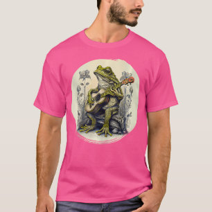 Cottagecore Frog With Acoustic Guitar T-Shirt