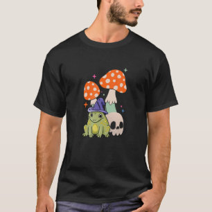 Cottagecore Frog Wizard Frog With Mushroom And Sku T-Shirt