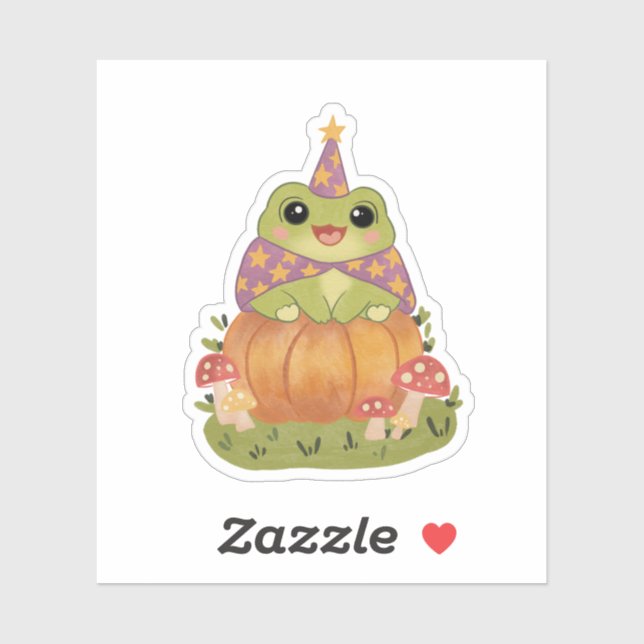 Cottagecore Frog Wizard Halloween Pumpkin (Sheet)