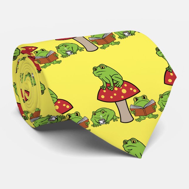 Cottagecore Frogs Thunder_Cove  Tie (Rolled)