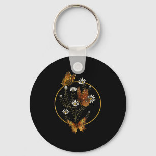 Cottagecore Goblincore Fairycore Graphic Flower Bu Key Ring