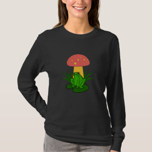 Cottagecore Goblincore Frog Under Mushroom Forest T-Shirt