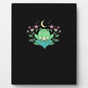 Cottagecore Goblincore Moon Flowers Forest Frog Mu Plaque