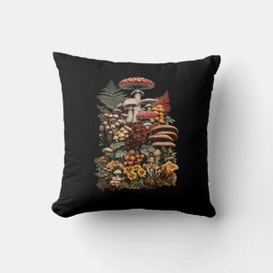 Cottagecore  Goblincore Mushroom Foraging Cushion