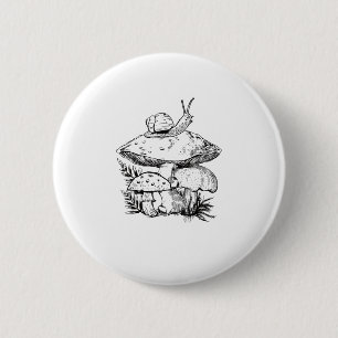 Cottagecore Goblincore Mushroom Snail 6 Cm Round Badge