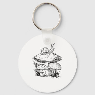 Cottagecore Goblincore Mushroom Snail Key Ring