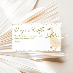 Cottagecore Goose Gingham Diaper Raffle Entry Enclosure Card