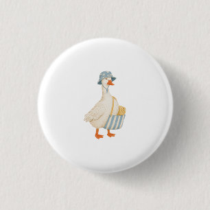 Cottagecore Goose Summer Vacation Bucket Hat Aesth 3 Cm Round Badge