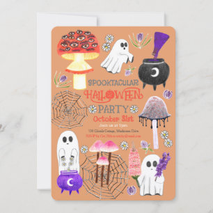 Cottagecore Halloween Ghouls Invitation