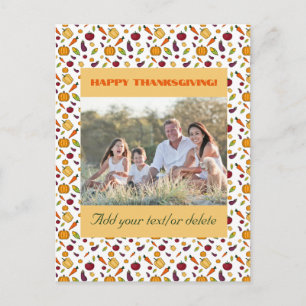 Cottagecore harvest thanksgiving wishes orange postcard