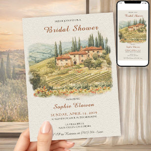 Cottagecore Italian Farmhouse Bridal Shower Invitation