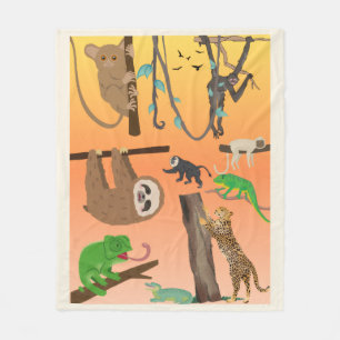 Cottagecore Jungle Animals Baby Blanket - Safari N