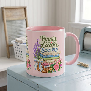 Cottagecore Laundry Lavender Floral Linens Mug