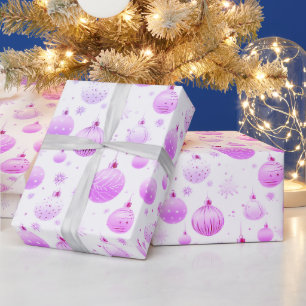 Cottagecore Lavender Rose Christmas Ornaments Wrapping Paper