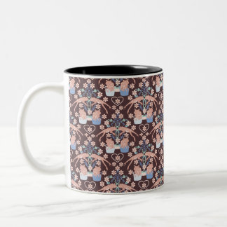 Cottagecore Leapfrog Trellis Two-Tone Coffee Mug