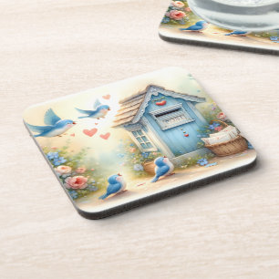 Cottagecore Love Letters Bluebird Mailbox Coaster