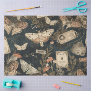 Cottagecore Moon Moth Botanicals Apothecary Tissue Paper