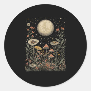 Cottagecore Moon Mushroom Moonphase Goblincore Classic Round Sticker