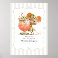 Cottagecore Mouse Sip & See Baby Shower Welcome