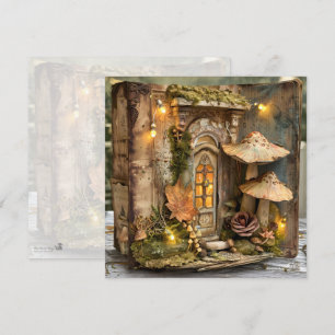 Cottagecore Mushroom Book Fall Scrapbook Journal Invitation