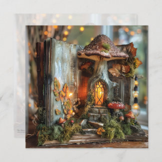 Cottagecore Mushroom Book Fall Scrapbook Journal Invitation