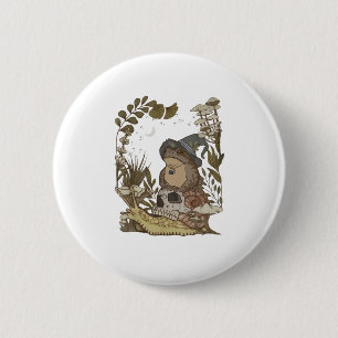Cottagecore Mushroom Botanical Witchy Frog Goblinc 6 Cm Round Badge