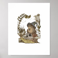 Cottagecore Mushroom Botanical Witchy Frog Goblinc
