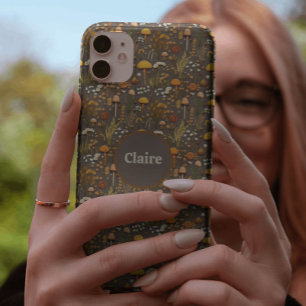 Cottagecore Mushroom Embroidery Personalized Case-Mate iPhone 14 Case