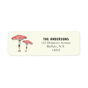 Cottagecore Mushroom Ivory Return Address Label