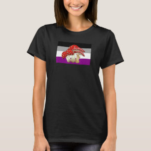 Cottagecore Mushroom Love Asexual Pride Flag Mycol T-Shirt